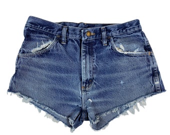 Vintage Rustler Distressed Denim Cutoff Shorts 90s Y2K Festival Jean Shorts Frayed Hippie Raw 1990’s Original