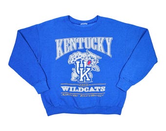 Vintage Nutmeg Mills University of Kentucky Wildcats Crew Neck Size XL / 2XL Blue White College Sweatshirt Pullover Preppy Fratty UK