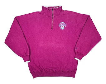 Suéter vintage con cremallera de un cuarto bordado Colorado Avalanche Pro Player, color burdeos, azul y blanco, equipo profesional de hockey de la NHL, campeones.