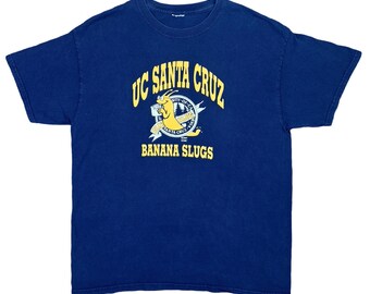 Vintage 1997 UC Santa Cruz Crew Neck Tee Cut Tag Best Fits Medium / Large Banana Slugs College Graphic Print California Short Sleeve Fratty