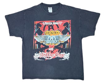Vintage Delta 2006 Route of All Evil Tour Tee Aerosmith & Mötley Crüe XL Band Rock N Roll Crew Neck Short Sleeves Steven Tyler Tommy Lee