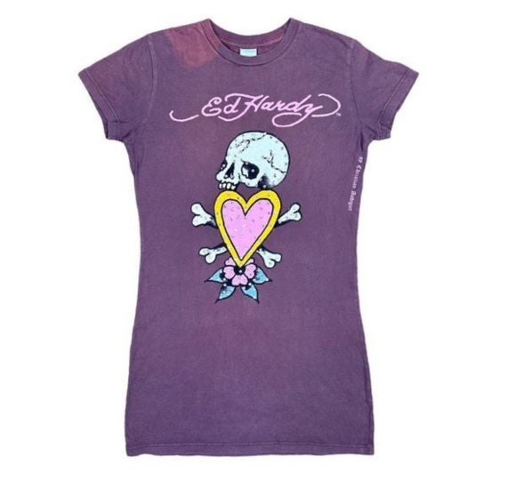 Vintage Y2K Ed Hardy X Christian Audigier Skull & Crossbones