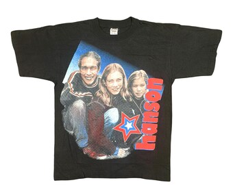 Vintage 90’s America’s Best Hanson Crew Neck T-Shirt Best Fits Size M/L Unisex Band Pop Music Mmmm Bop! Isaac Taylor Zac Y2K