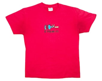 Vintage Y2K Hanes Guttermouth Tequila Worm Crew Neck Tee Size Medium 90’s Punk Rock Band T-Shirt Graphic Print Double Sided RARE RED