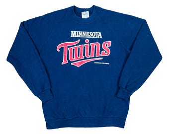 Sudadera vintage de los Minnesota Twins de 1988, Velva Sheen, cuello redondo, jersey de béisbol para hombre, estilo retro de los años 80