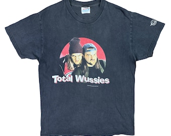Vintage Hanes Jay & Silent Bob Total Wussies Movie Promo Tee Size Medium 1999 Dogma Clerks Mallrats 90s Jay and Silent Bob Strike Back