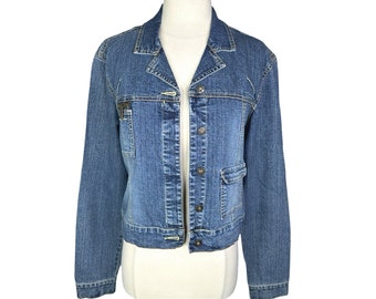 Vintage Y2K Women's FUBU Cropped Denim Jacket Size Large Vintage Y2K Women's FUBU Cropped Denim Jacket Size Large