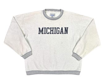 Vintage Gear For Sport University of Michigan Crew Neck Sweatshirt Size XL College Sports Retro Go Blue Ann Arbor Wolverines Football