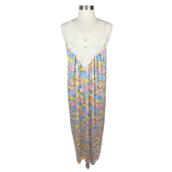 Vintage Vassarette Lace Floral Night Gown Size Me… - image 5