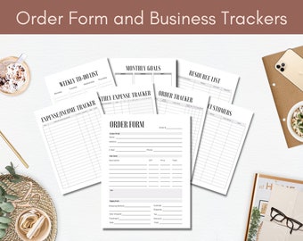 Customer Order Form PDF Gray Bundle, Business Trackers