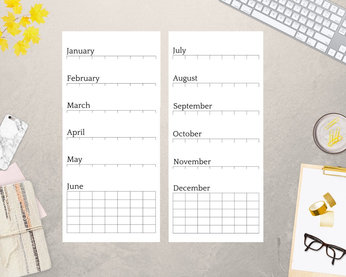 4 Blank Calendar Templates, Canva Templates, KDP Interiors, Printable ...