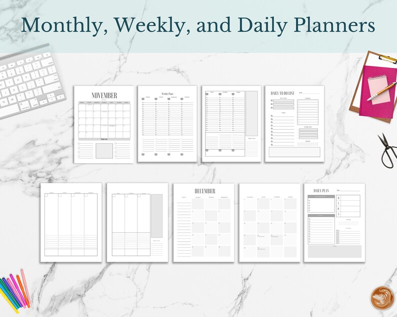 Business and Life Planner Mega Bundle, Yearly, Monthly, Weekly ...