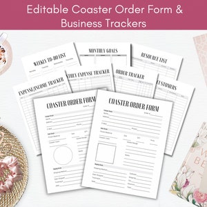 Editable Coaster Order Forms Bundle, Canva Template