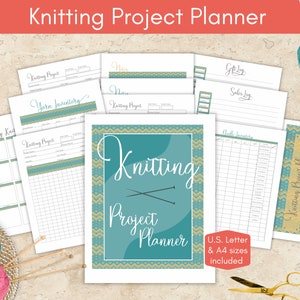 Knitting Project Planner, Knitting Journal, Knitting Chart, Gift for Knitters