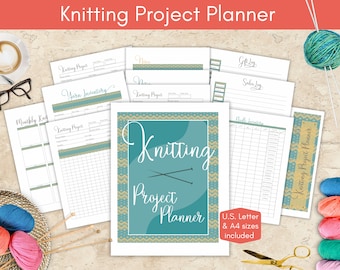 Knitting Project Planner, Knitting Journal, Knitting Chart, Regalo para tejedores