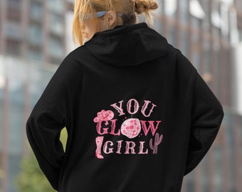 Felpa con cappuccio You Glow Girl / Felpa con cappuccio Disco Cowgirl Western