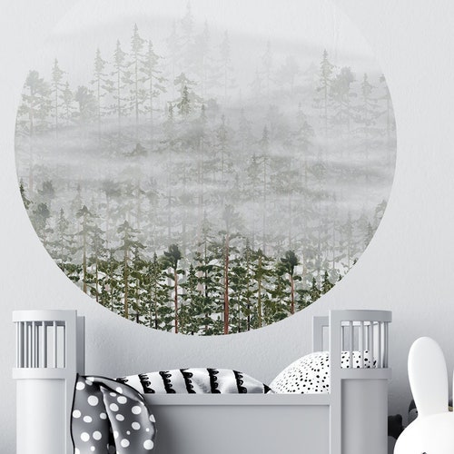 Circle Wallpaper / the Friendly Forest / Nonwoven Fleece Etsy