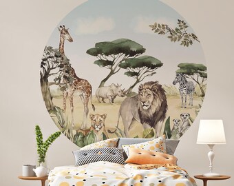 Circle Wallpaper / The Lion King / Non-woven Wallpaper /  Environmentally-Friendly / Produced in The Netherlands / Walloha.com