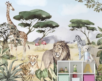 The lion king / Wallpaper for children / Non-woven wallpaper /  Environmentally-friendly / Produced in The Netherlands / Walloha.com