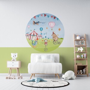 Circle Wallpaper / At The Funfair / Non-woven Fleece Wallpaper /  Environmentally-Friendly / Produced in The Netherlands / Walloha.com