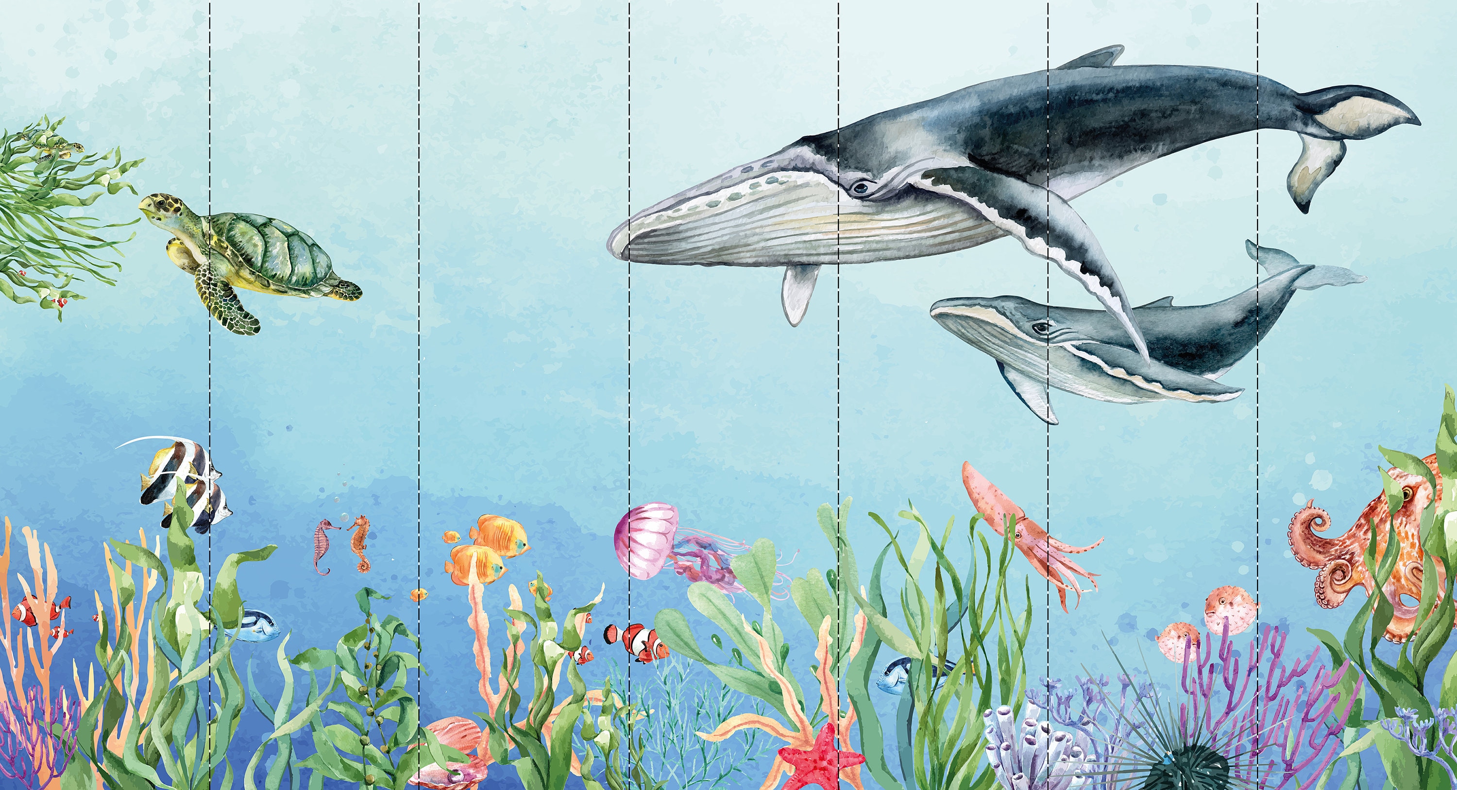 Kinderzimmertapete ~ Tief im Meer ~ Vliestapete ~ Sicher für Kinder und die  Umwelt ~ Hergestellt in den Niederlanden ~ Walloha.com - Etsy Österreich, image size:3000x1628