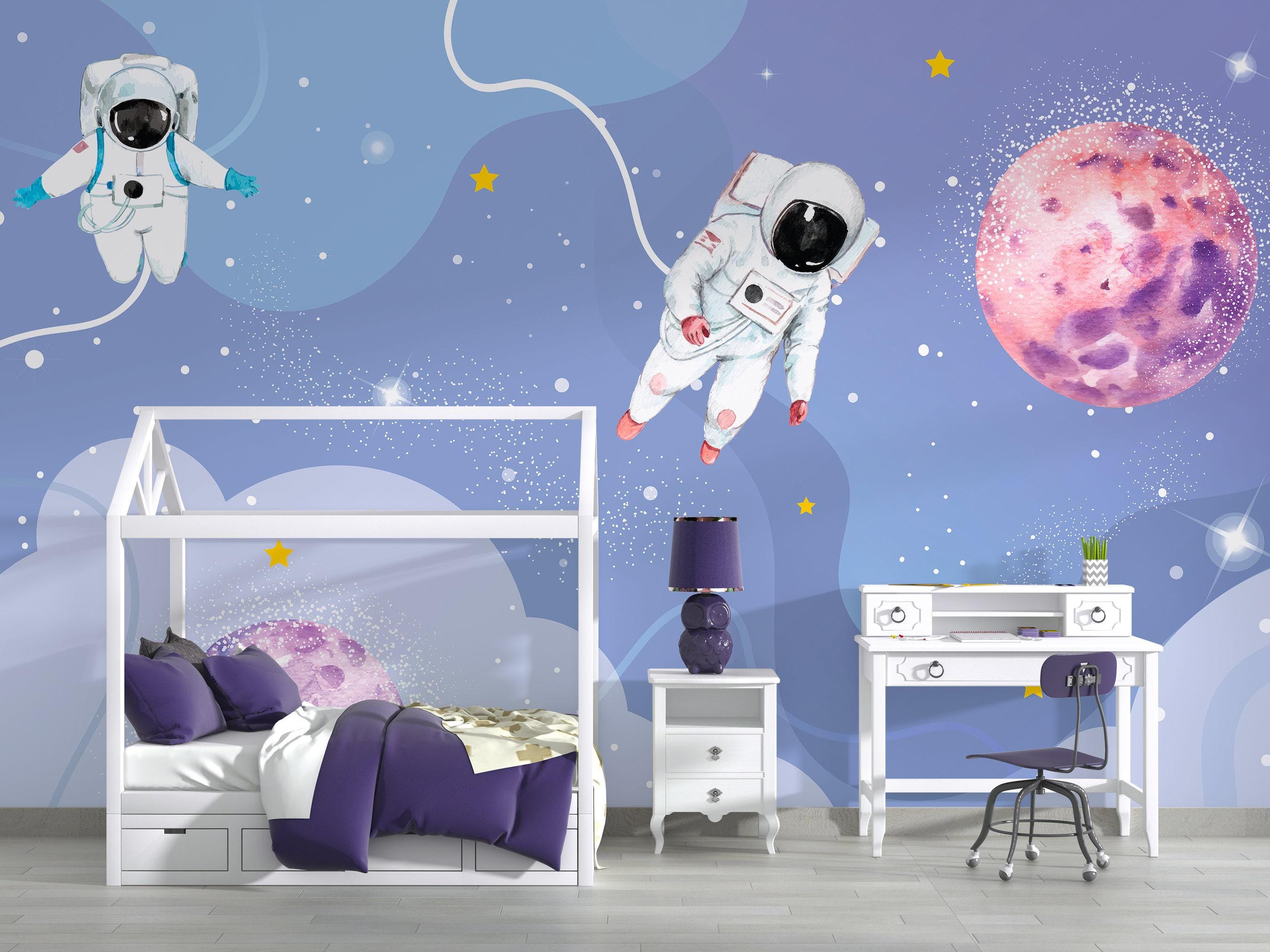 MASSGESCHNEIDERTE Weltraum-Tapete mit Astronauten / Weltraum-Thema  Kindertapete / Planeten-Fototapete für Mädchenzimmer und Jungenzimmer /  Maßgeschneidert - Etsy Schweiz, image size:2700x2025