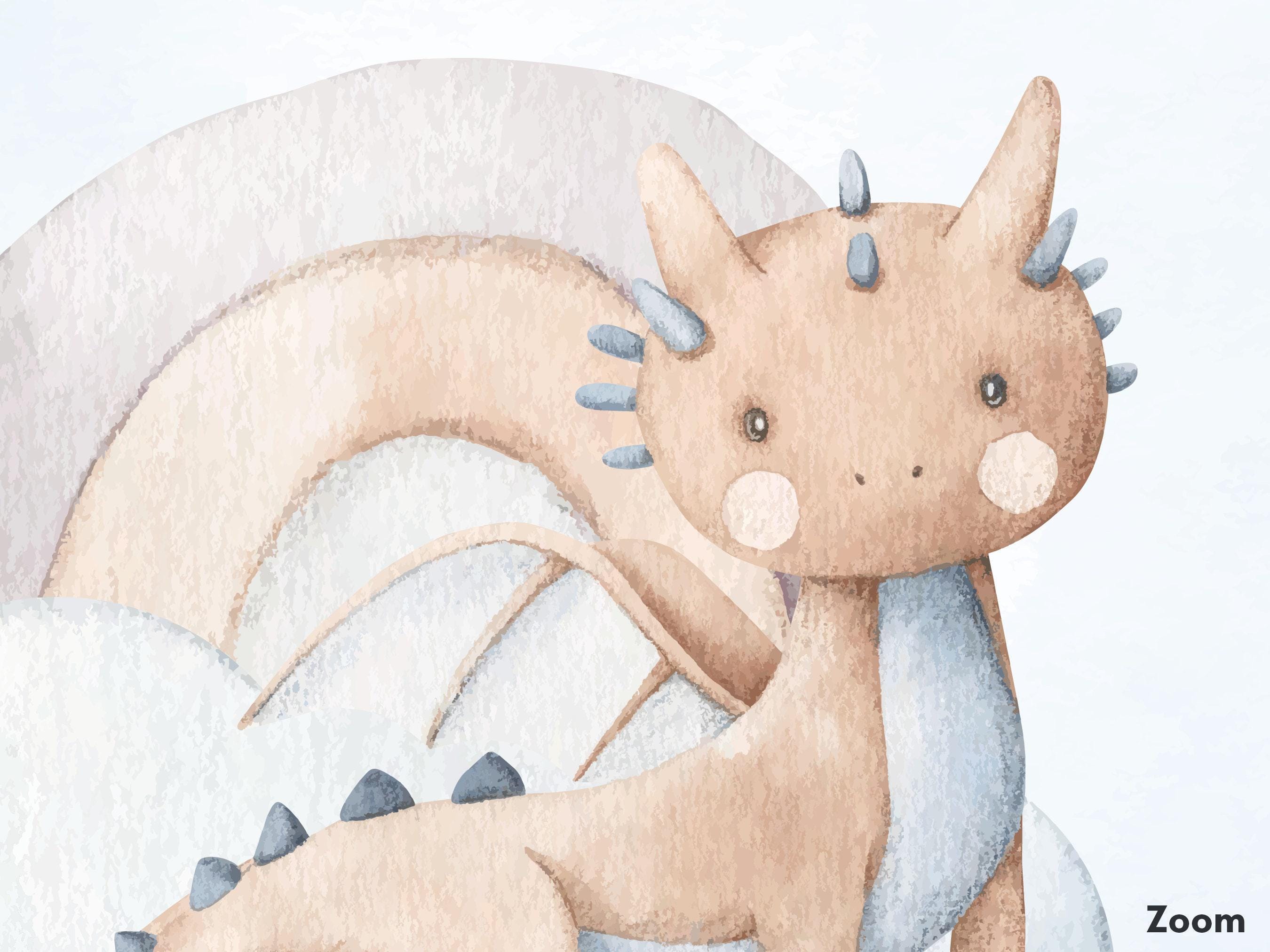 Buy DRAGON Wallpaper / Baby Boy Wallpaper / Nursery Wallpaper Mural ...