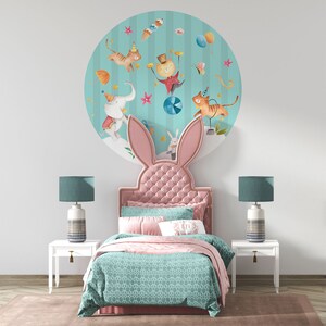 Circle Wallpaper / Circus time/ Non-woven Fleece Wallpaper /  Environmentally-Friendly / Produced in The Netherlands / Walloha.com