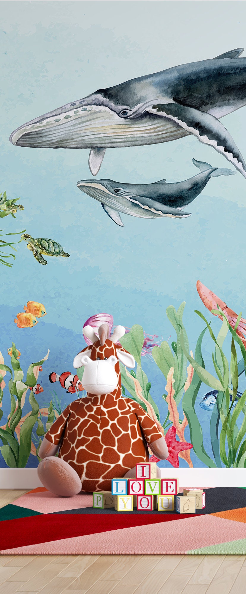 Kinderzimmertapete ~ Tief im Meer ~ Vliestapete ~ Sicher für Kinder und die  Umwelt ~ Hergestellt in den Niederlanden ~ Walloha.com - Etsy Österreich, image size:829x2000