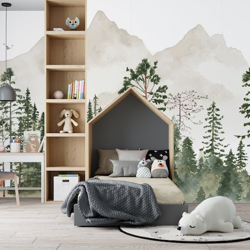 Circle Wallpaper / the Friendly Forest / Nonwoven Fleece Etsy