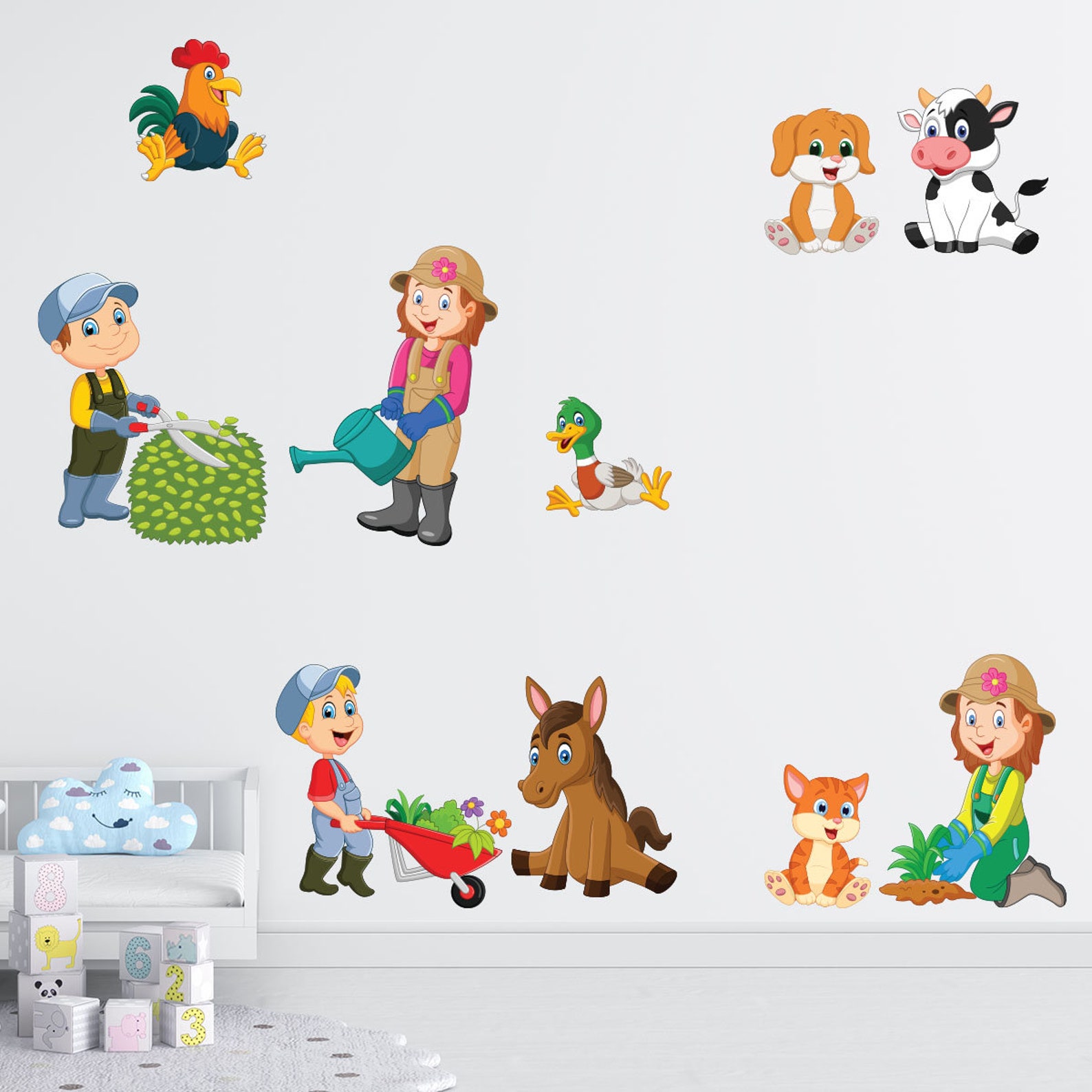 Wall decal for kids The farm1 wall sticker set stickers Etsy