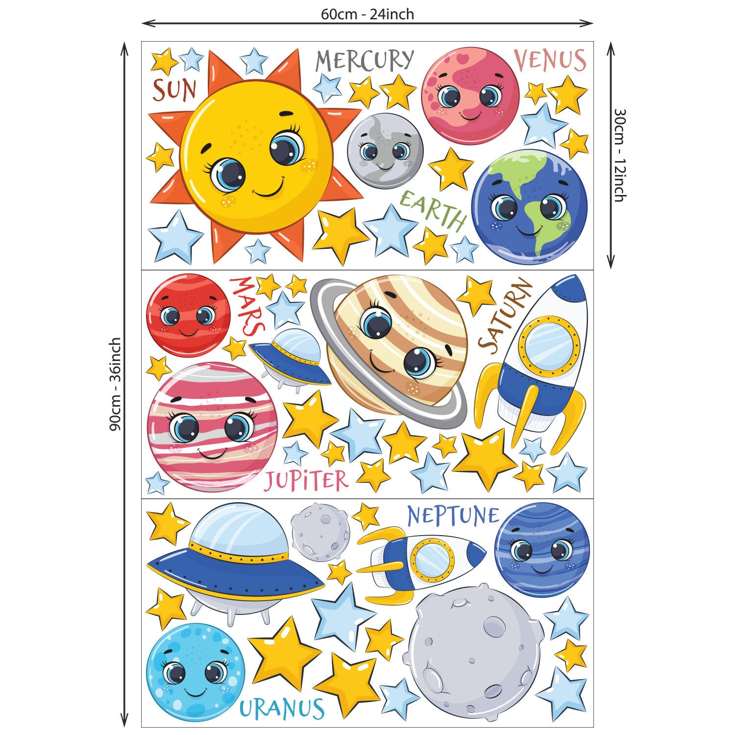 Eco Wall Decals For Kids Reference: Wall Decal For Kids The Solar System Wall Sticker Set