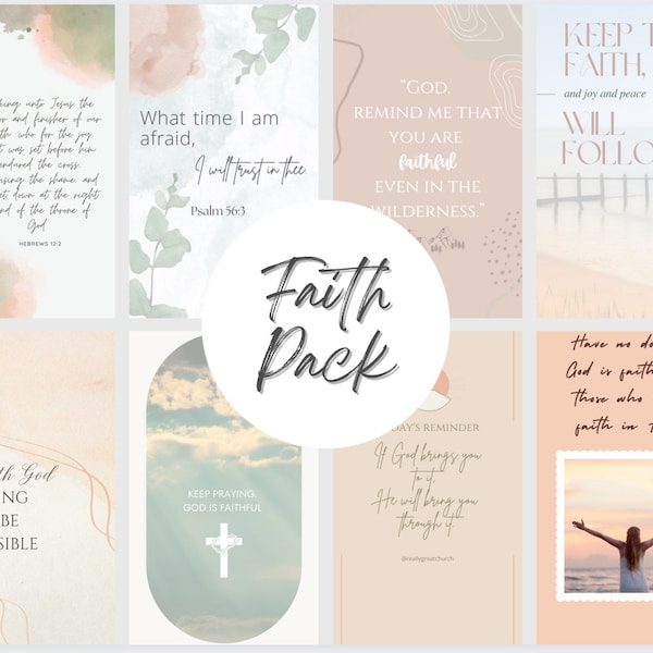 10 Faith Bundle of Church Insta Story Templates, Church Social Template, Instagram Story Aesthetic Template, Christian Instagram Template