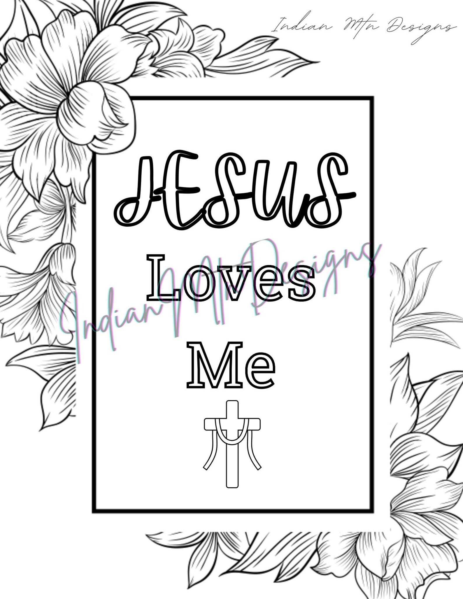 Christian Coloring Page, Sunday School Coloring Page, Church Coloring Page, Jesus Loves Me ...