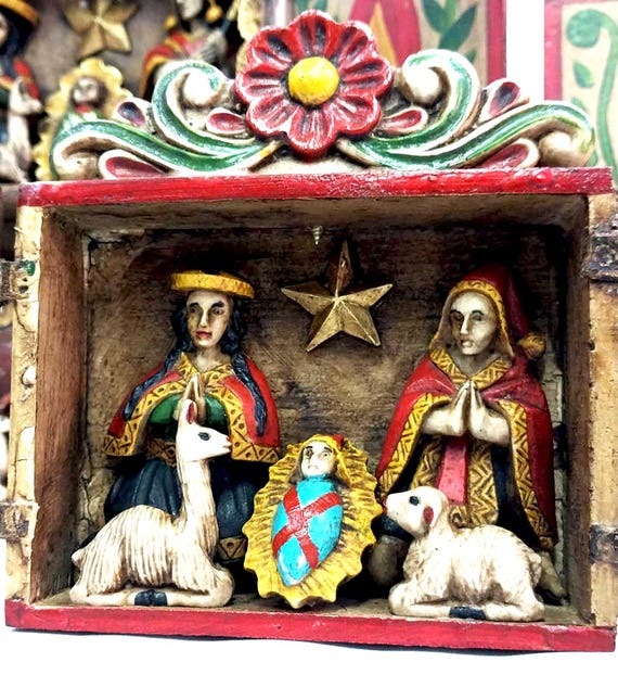 Mabilon Jimenez ペルー 祭壇 レタブロ ビンテージ 箱型 民芸品 ペルー 祭壇 レタブロ ヒメネス-メキシコ 民芸品 日用品 雑貨店