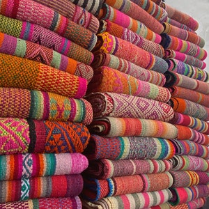 COLORFUL Peruvian FRAZADA / WHOLESALE / Carpet / Christmas / Rug / Blanket / B2B / Winter / Vintage / Handmade /  Home Decoration / Peru