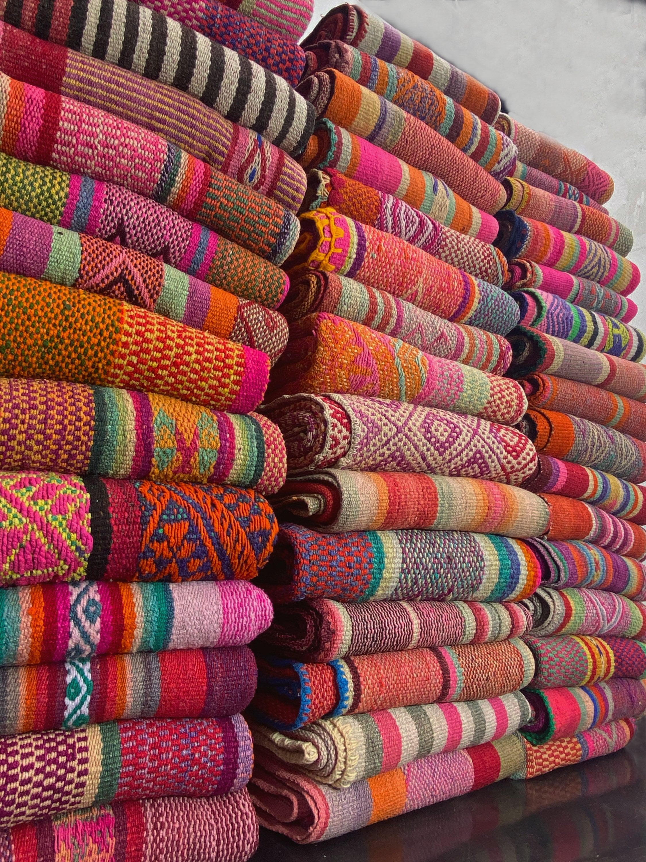 COLORFUL PERUVIAN RUG / Frazada/ Blanket / Natural colors/ Etsy
