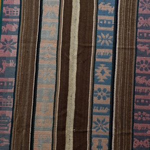 Peruvian textile, Textile handicrafts, Rug, Blanket, Natural Sheep,  Peruvian Ethnic Rug, handmade, Peruvian Cultures, 13cm x 177cm 4.35kg.