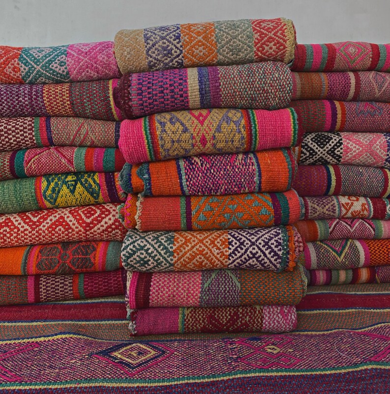 PERUVIAN RUG / FRAZADA / Blanket / Peruvian Carpet / House Etsy
