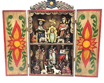 Mabilon Jimenez ペルー 祭壇 レタブロ ビンテージ 箱型 民芸品 Mabilon Jimenez ペルー 祭壇 レタブロ ビンテージ 箱型 民芸品