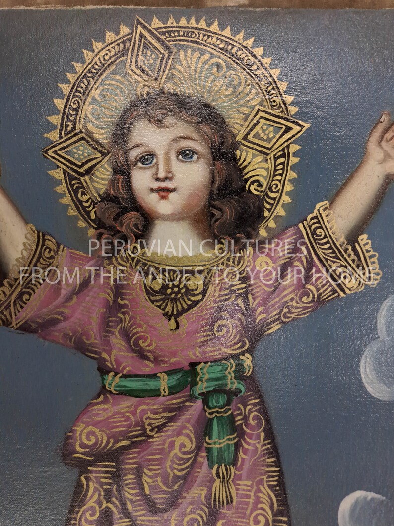 Handmade Divino Niño Oil Painting, Andean Baroque Art - Etsy