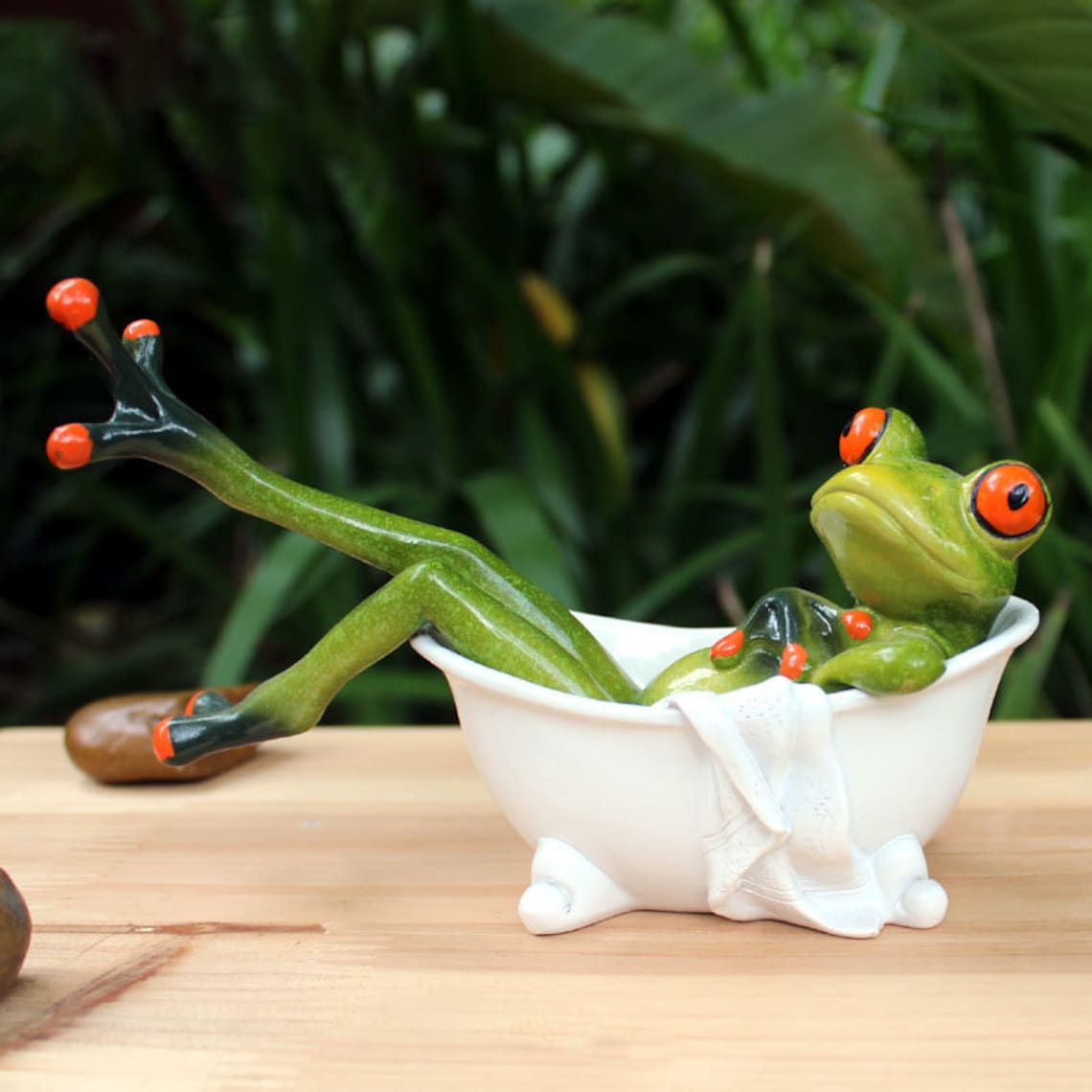 Garden Bathtub Frog Animal Statue Micro Landscape Decorations Etsy