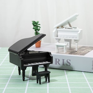 1:12 miniature doll house mini pocket furniture simulation model grand piano frame ornament