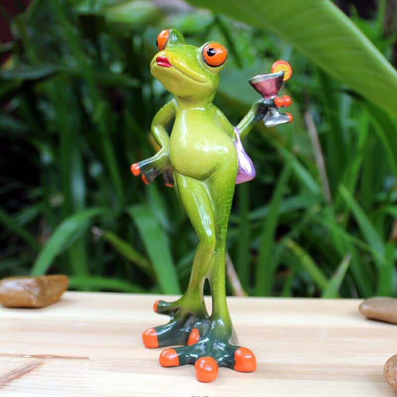 Top Collection Miniatur-Frosch Auf Kohl – Handbemalt, 3,2 Cm, Für Fairy Garden & Terrarium