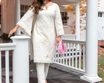 White Salwar Suit - Etsy Australia