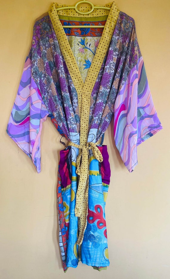 Recycled Boho Chic Coverup Recycle Silk Sari Kimon