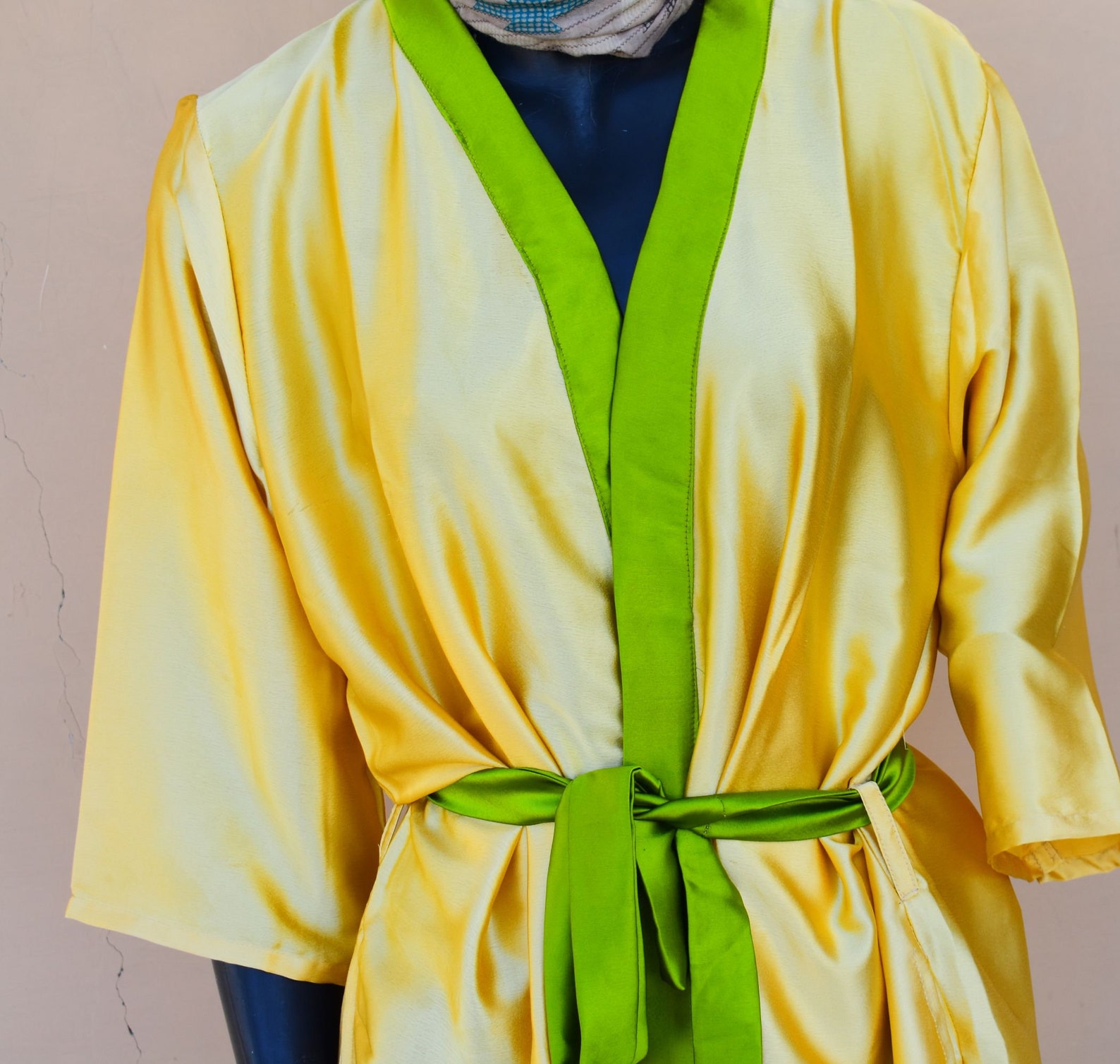 rose gold satin robe