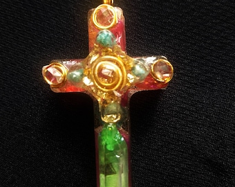 Pingente de cristal herkimer diamantes orgone/orgonite 177