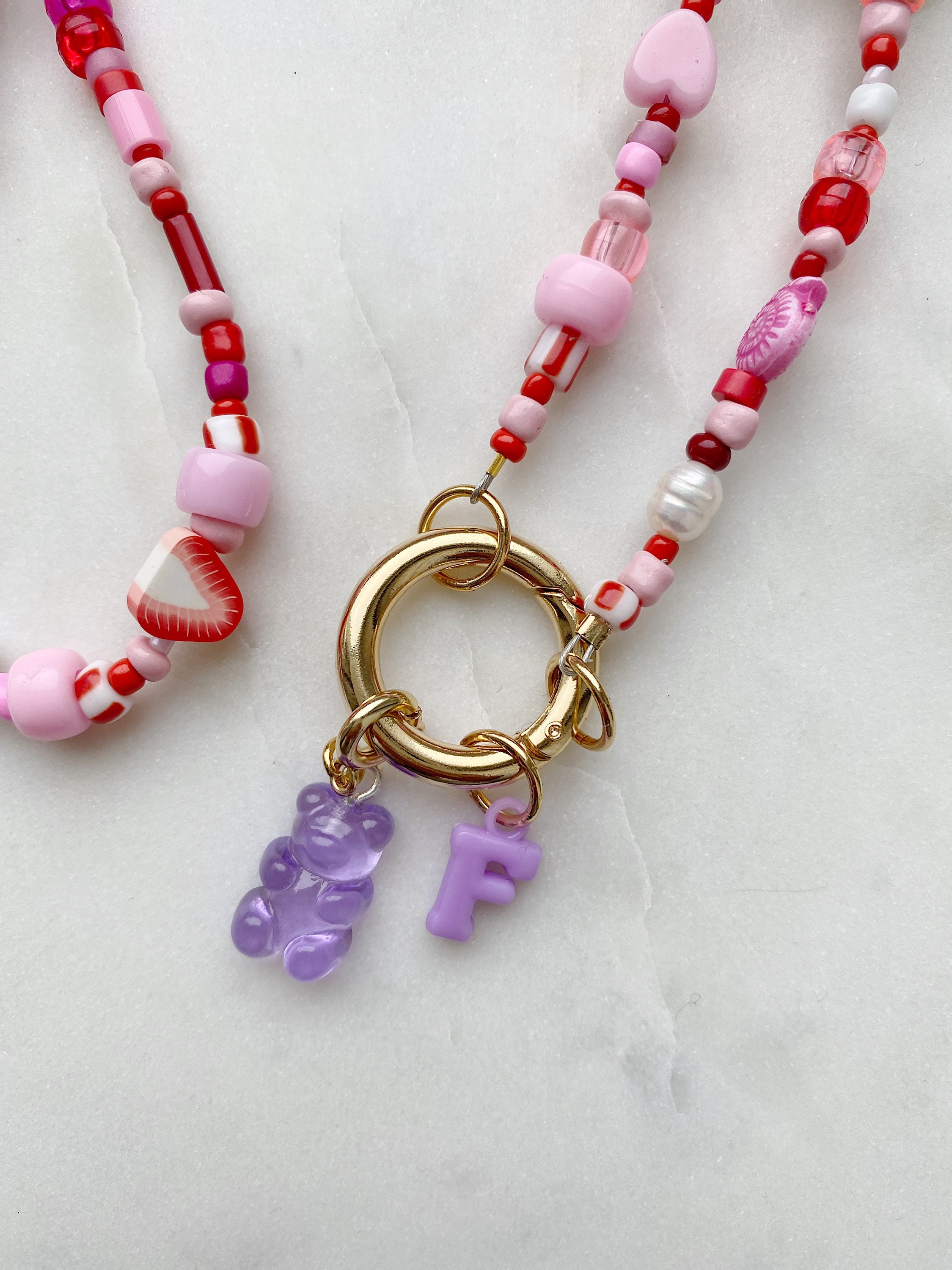 Confetti Necklace Beaded Necklace Gold Plated Necklace Etsy