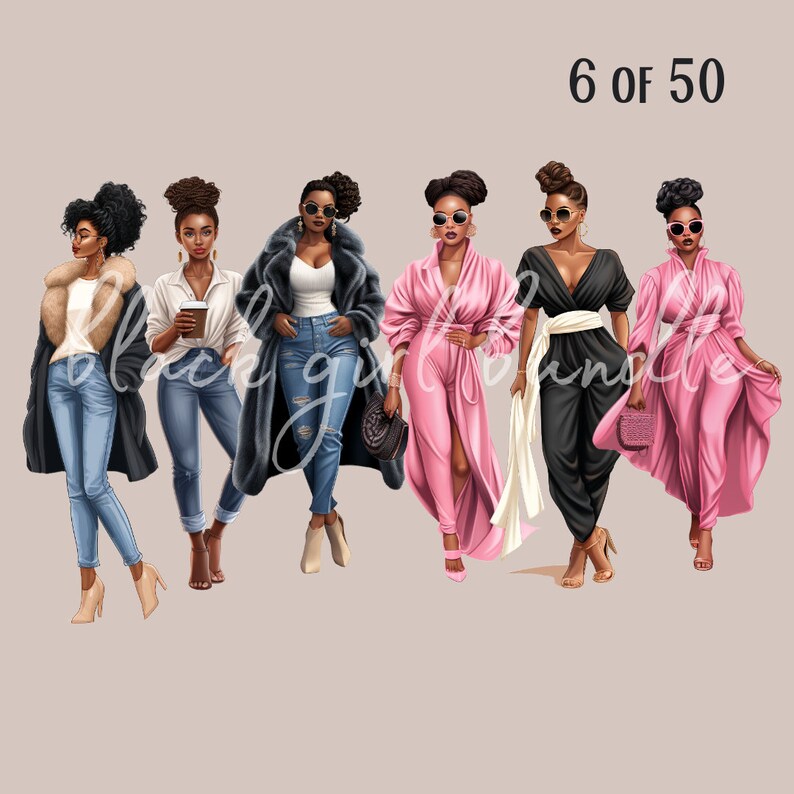 Black Girl Clipart Black Woman Clipart Fashion Girl Clipart - Etsy UK